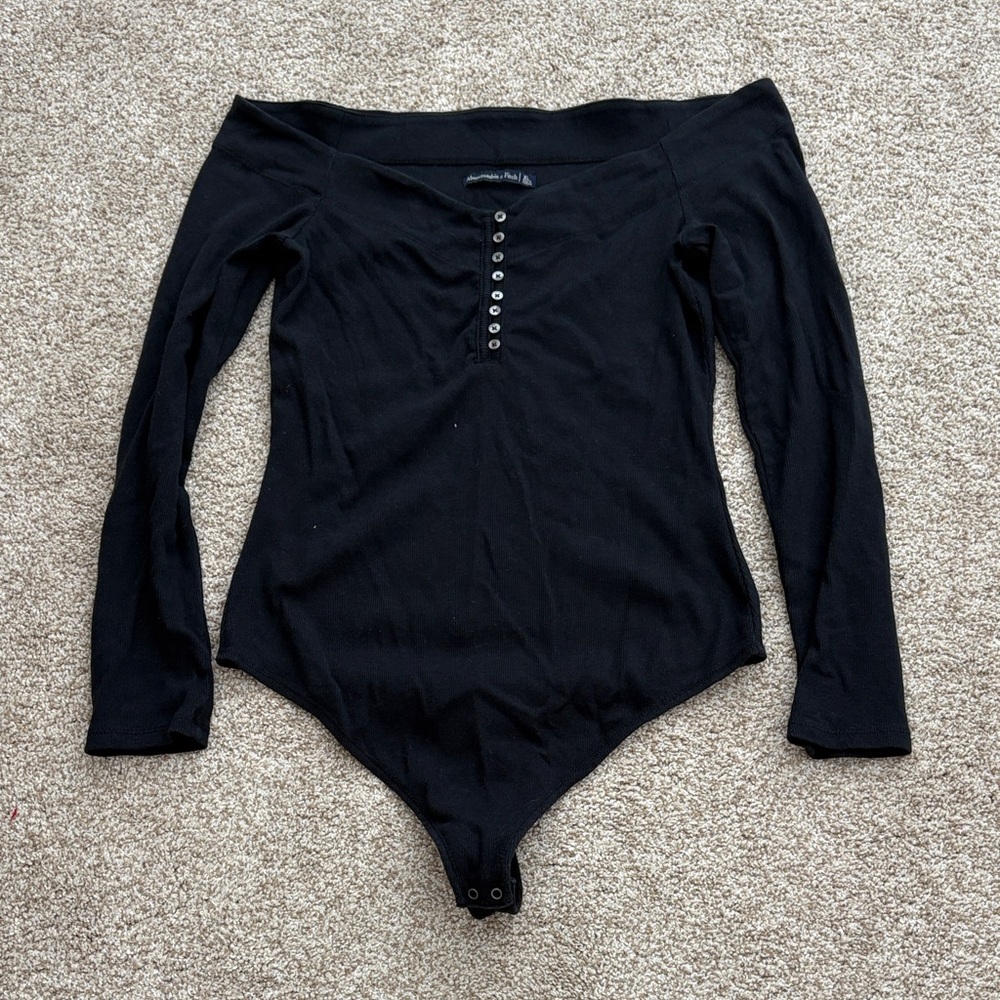 A&F Black Long Sleeve Bodysuit